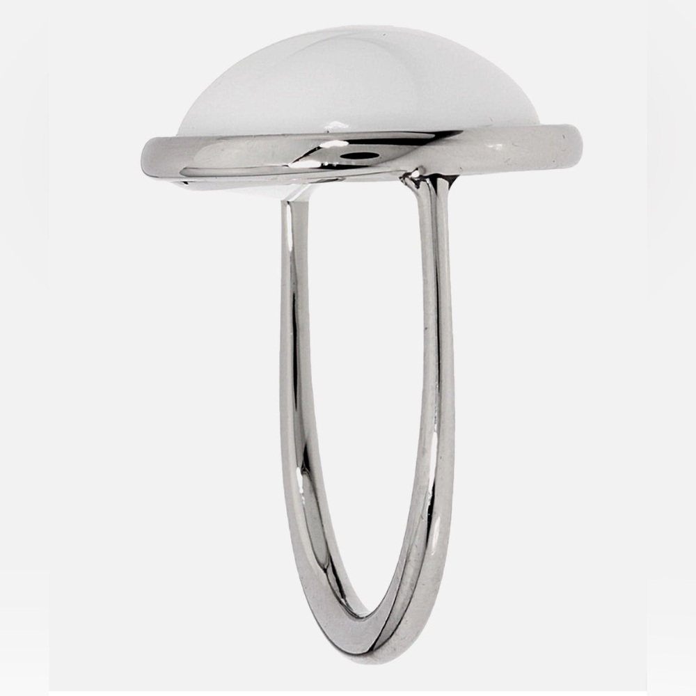 Calvin Klein Coral Stone & Stainless Steel Loop Dome Ring. (Size 8)(NWT) - Picture 2 of 3